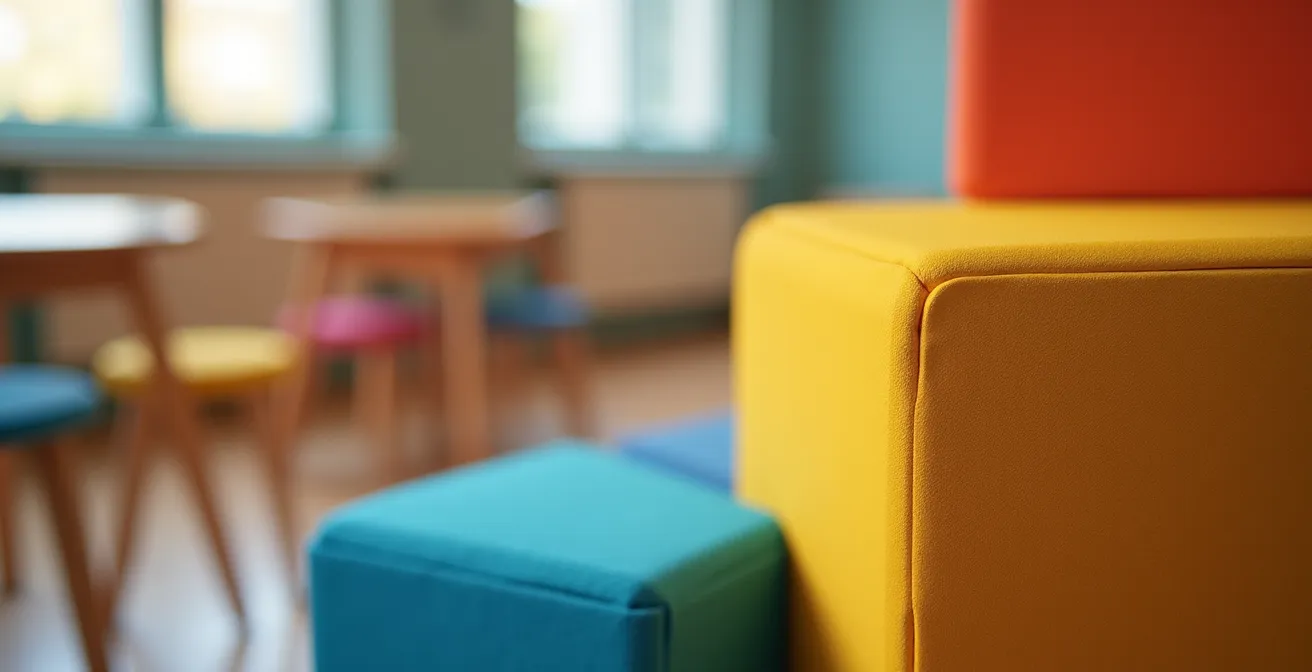 Salle de classe québécoise avec zones différenciées, mobilier modulable et espaces de travail variés