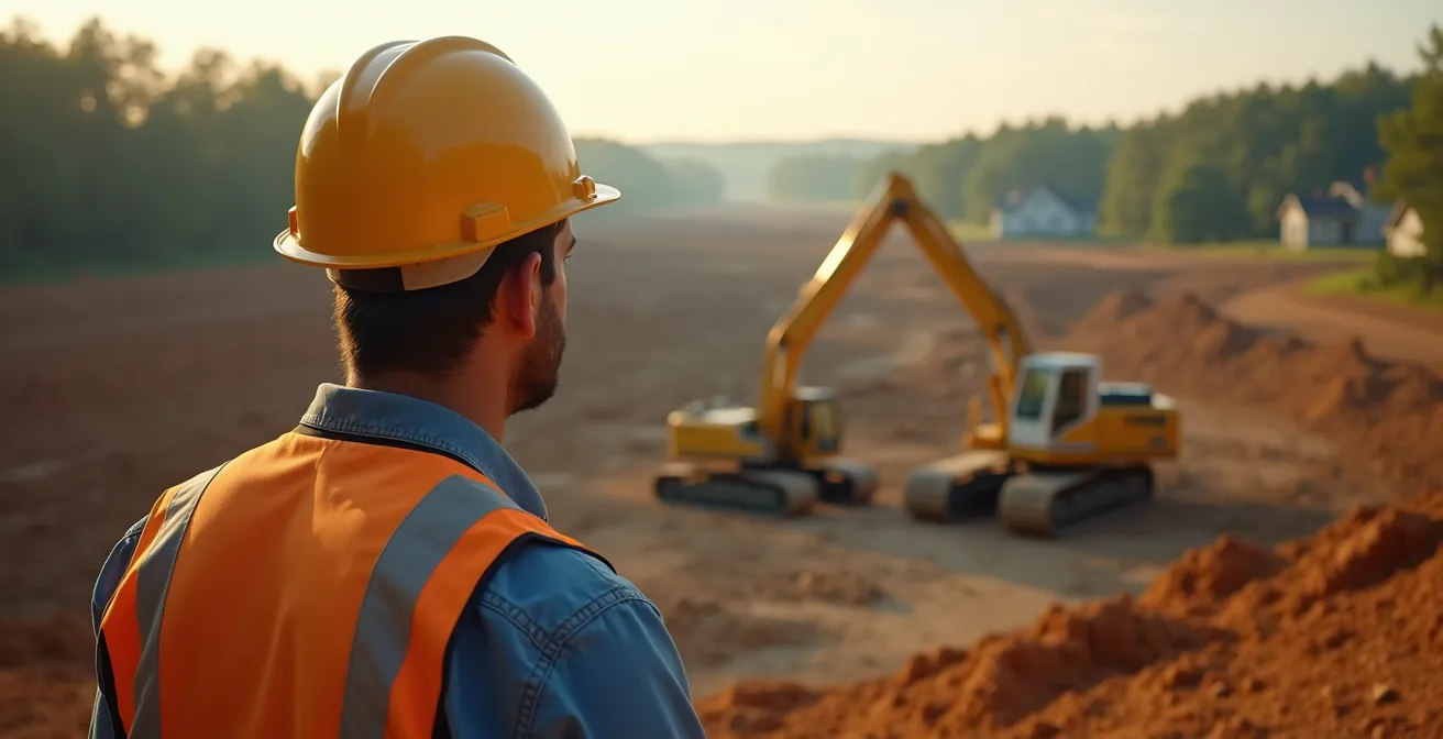 Vue aérienne du site Northvolt montrant la transformation du paysage en Montérégie